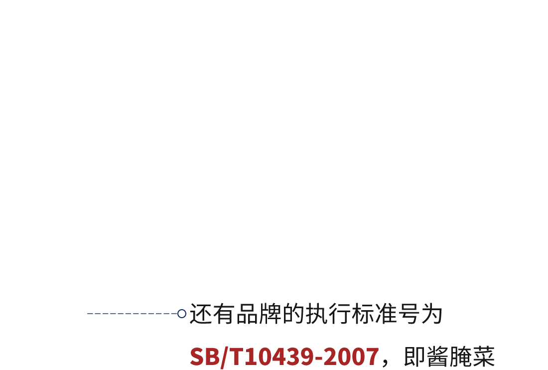 還有品牌的執(zhí)行標(biāo)準(zhǔn)號(hào)為SB/T10439-2007，即醬腌菜